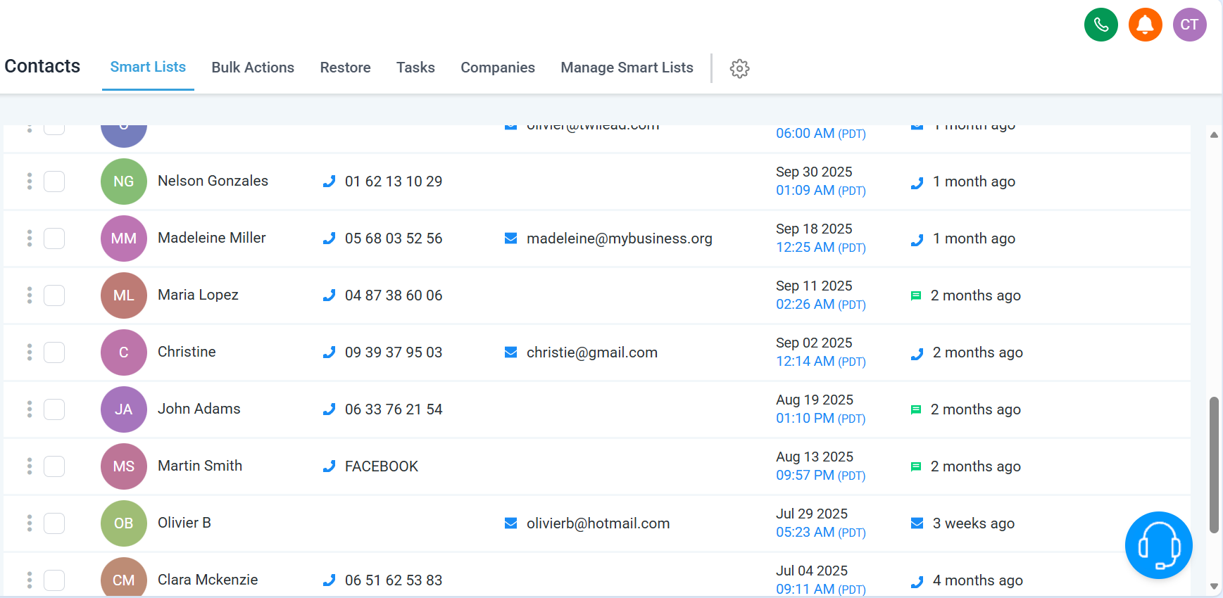 interface showing a customizable crm software for small businesses