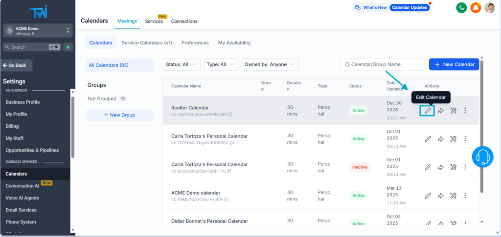 customizing booking calendars in twilead