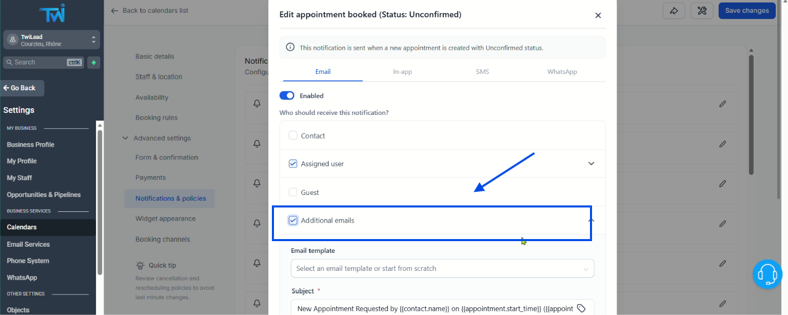 twilead calendar automations