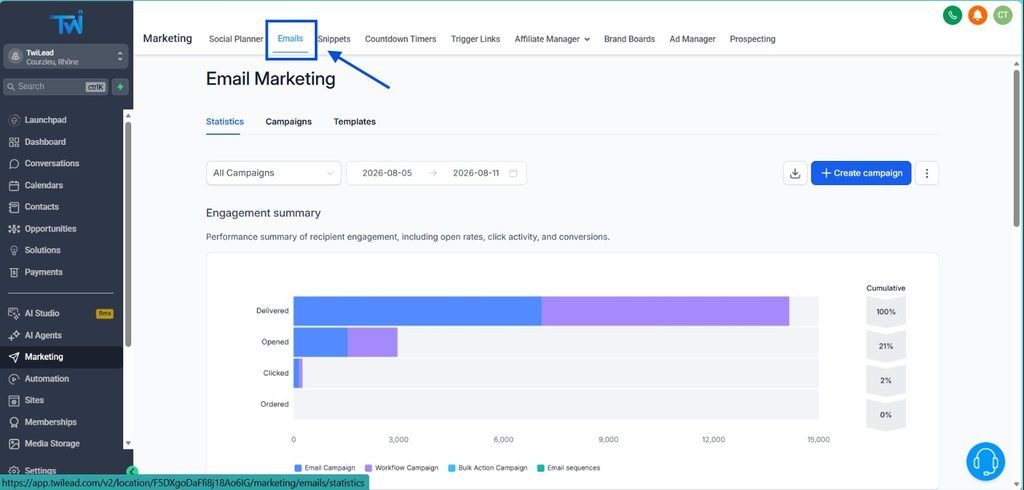 how to create email campaign step 1