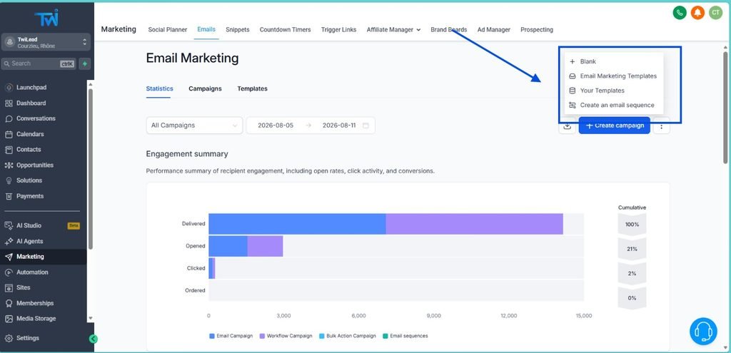 how to create email campaign step 3