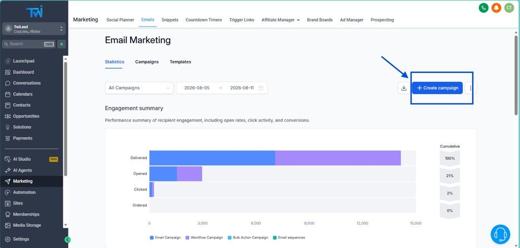 how to create email campaign step 2